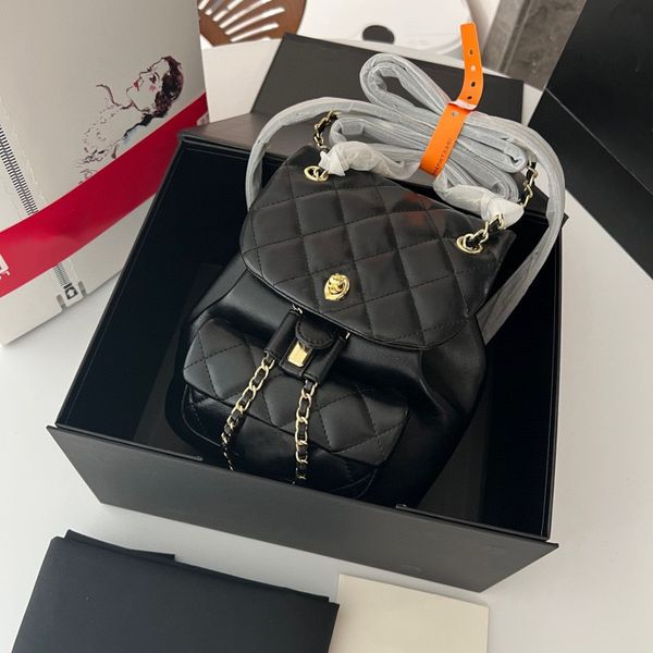 

women's handbag designer backpack luxury crossbody bag spring and summer new cowhide ringer schoolbag classic metal logo clamshell draw