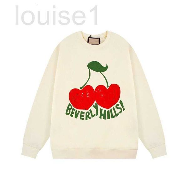 

men's hoodies & sweatshirts popular22fw classic letter vintage hoodie sweatershirt knitted hooded cherry print loose style italy jumpe, Black
