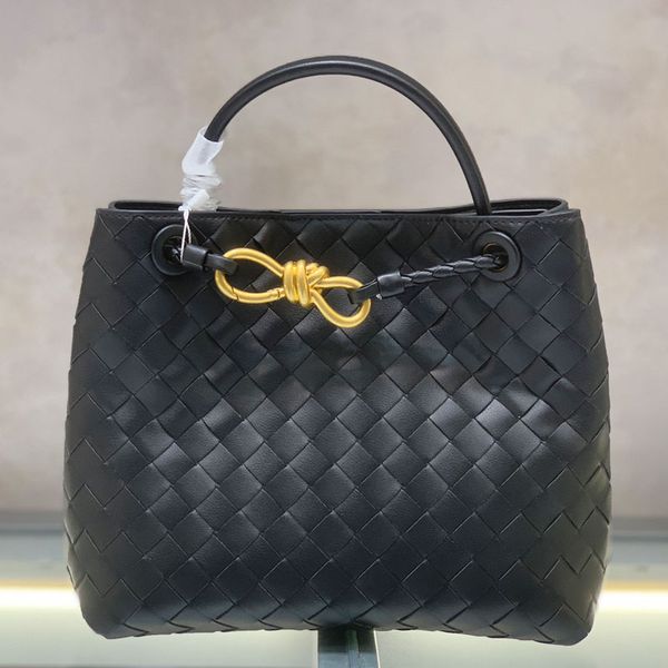 

small andiamo handbag large capacity tote bag shopping bags fashion knitting cowhide genuine leather plain women hobo shoulder bags interior