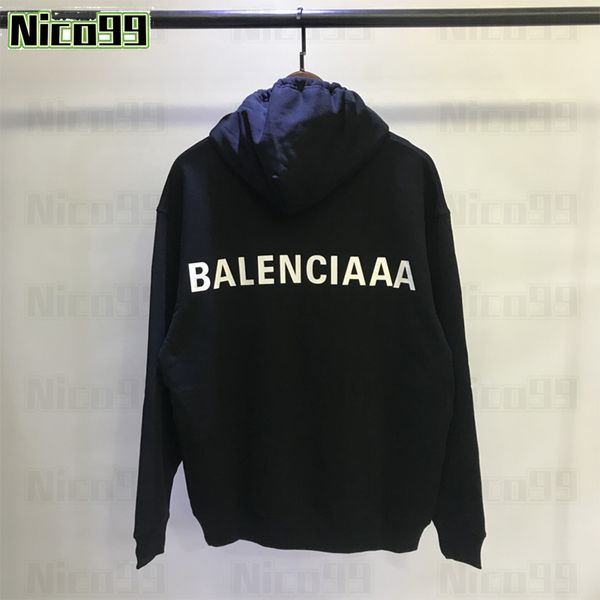 

Front and back BA letters label printing pattern drop-shoulder cotton loose large size versatile men and women in the fall and winter fashion casual hoodie, #03