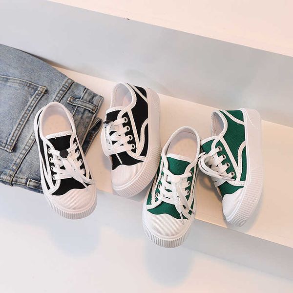 

athletic outdoor 2023 summer new korean flat boys low-canvas shoes for girls kids fashion all-match casual children sneakers checkerboard w0, Black