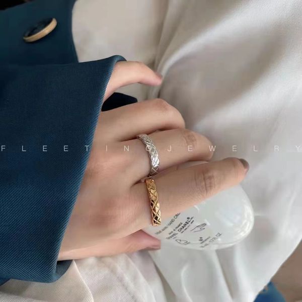 

S925 Silver Fragrant Ring Coco Diamond Ring High Version Personalized Couple Pair Ring Simple Fashion Versatile Titanium Rings Fashion Ladies Rings Holiday Gifts