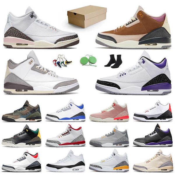 

jumpman 3 basketball shoes neapolitan 36-47 j3 men women 3s trainers sports sneakers appropriate athletic cardinal red racer blue patchwork