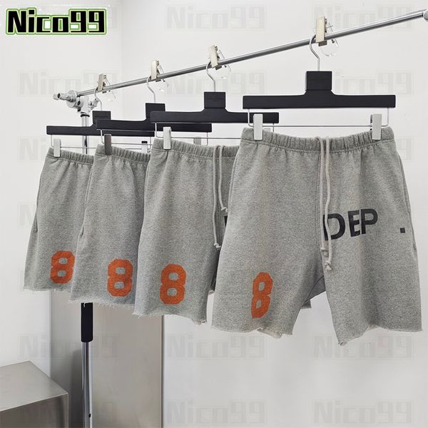 

23ss new shorts printed orange digital letters cotton terry loose men and women summer casual shorts, White;black
