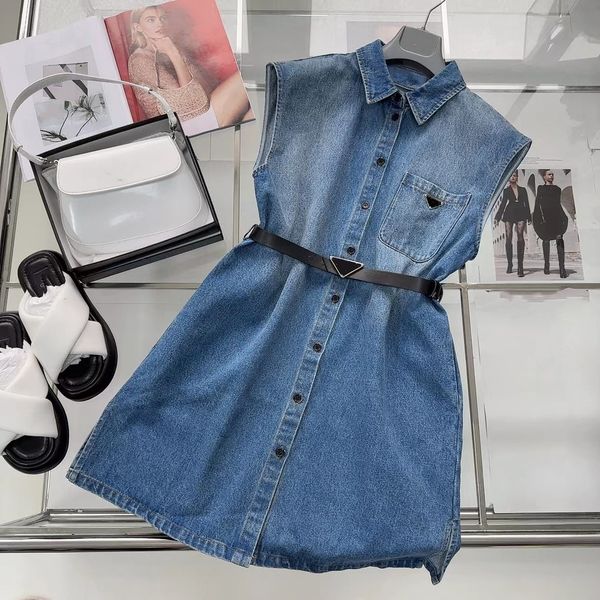 

denim dress retro with waistband over knee shirt skirt, Black;gray