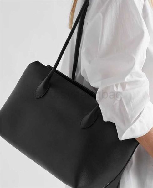 

designer bags foreign trade pure original the row genuine leather tote minimalist and versatile large capacity underarm tote for women handb