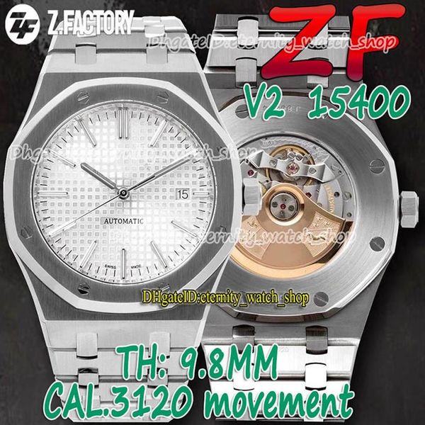 

eternity watches zff v2 latest upgrade version 41mm 15400 silver texture dial cal 3120 zf3120 automatic mens watch sapphire 904l s244y, Slivery;brown