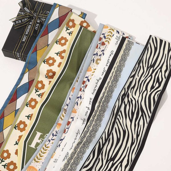 

sarongs retro silk scarf hair tie hair polka dot scarf hair tie headband women elastic hair rope ring band girl scrunchies cessories p230403, Blue;gray