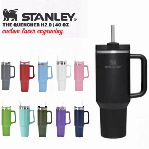 

DHL with Logo stanley 40oz Stainless Steel Tumblers Handle Lid Straw Big Capacity Beer Mug Water Bottle Powder Outdoor Camping Cup Vacuum Insulated GG0621799, Multi-color