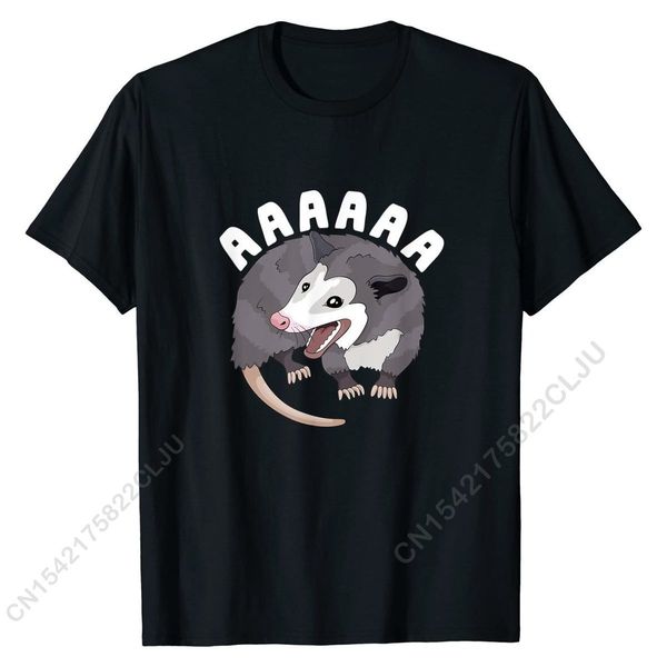 

men's t-shirts aaaaaa screaming opossum stressed possum funny dank meme t-shirt classic t-shirts cotton tees party 230404, White;black