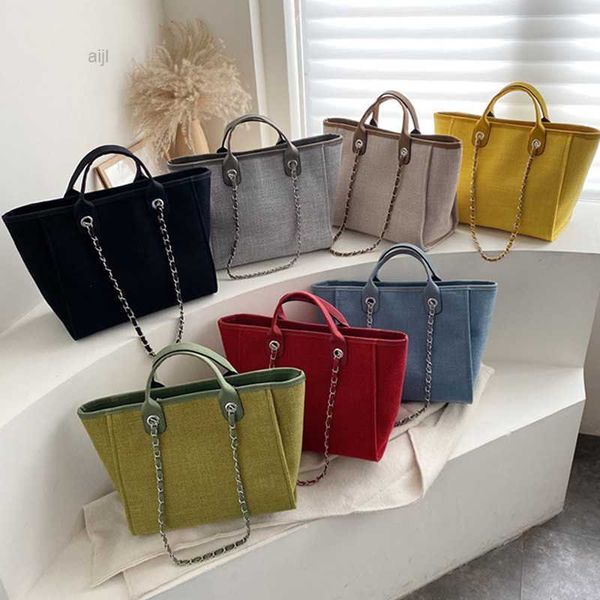 

2022 vintage tote hand bag larger capacity cotton canvas women leisure outdoor shoulder handbag