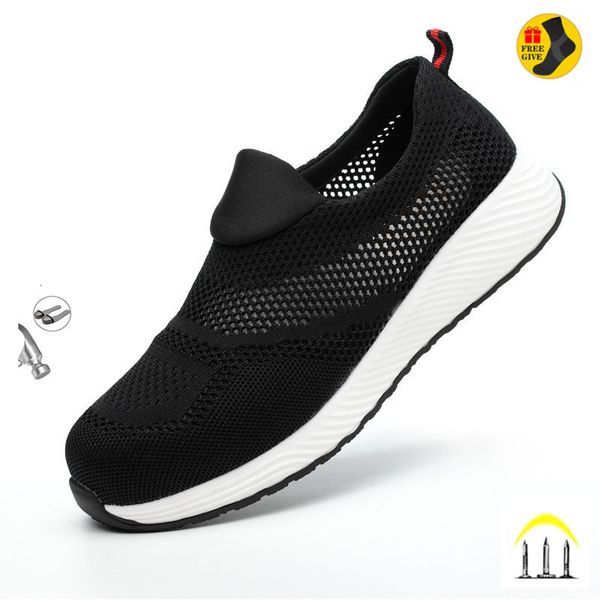 

dress shoes summer breathable men's casual shoes steel shoes and caps cannot be damaged safety work shoes outdoor men's footwear 2, Black