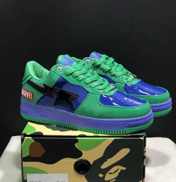 

with box bapesta sk8 sta casual shoes camouflage sneakers bapestas baped luxury patent leather green black white hero tennis shoes sn
