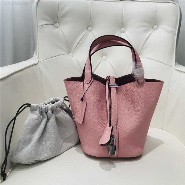 

designer luxury bag layer cow skin litchi grain women's vegetable basket bucket fashion simple leisure handbagr5eybpo7 picotin
