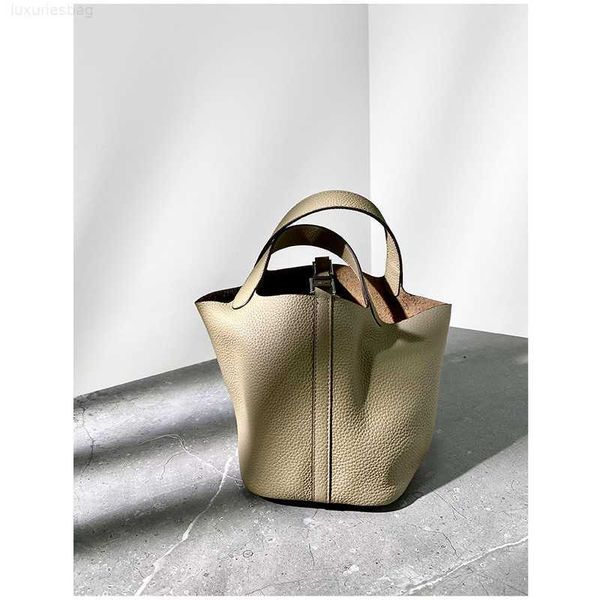 

designer luxury small genuine vegetable basket contrast soft leather bucket handbag women's guangzhou bagwbjuvn4q picotin