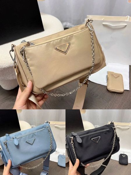 

new women's canvas postman bag three in one shoulder bag hobo chain bag