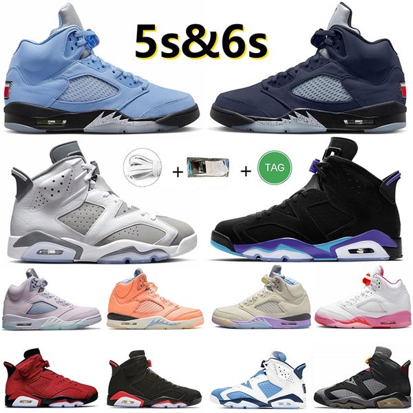 

jumpman 5 6 retro men basketball shoes sneaker 5s university blue georgetown sai easter aqua 6s unc black cool grey black infrared toro meta