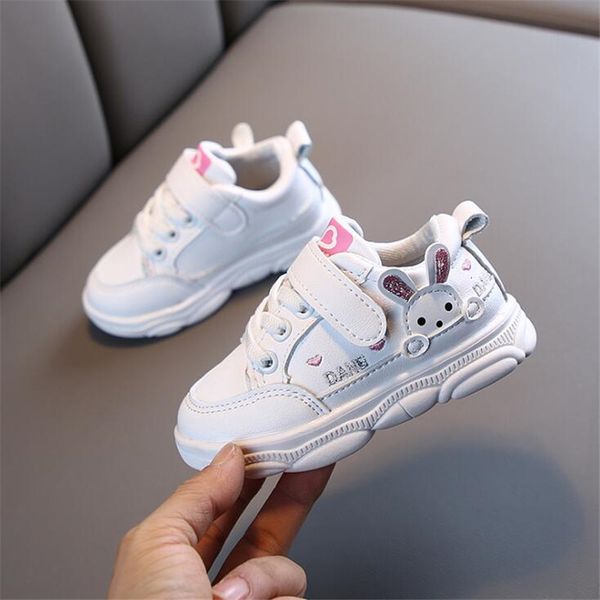 

sneakers white casual for girl breathable baby children shoes fashion bunny size 21 30 230404, Black;red