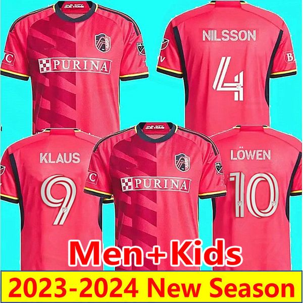 

2023 st.  ouis city soccer jerseys 23 24 st louis red sc stroud nilsson klauss football shirt nelson gioacchini blom ostrak parker hiebert, Black;yellow