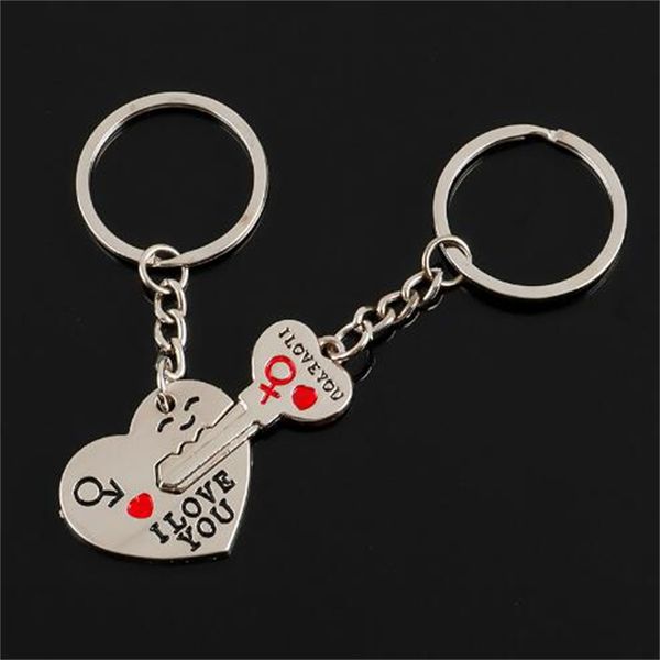 

fashion and creative love for you english key rings couple metal pendant one arrow through heart valentine's day gift ae638, Slivery;golden