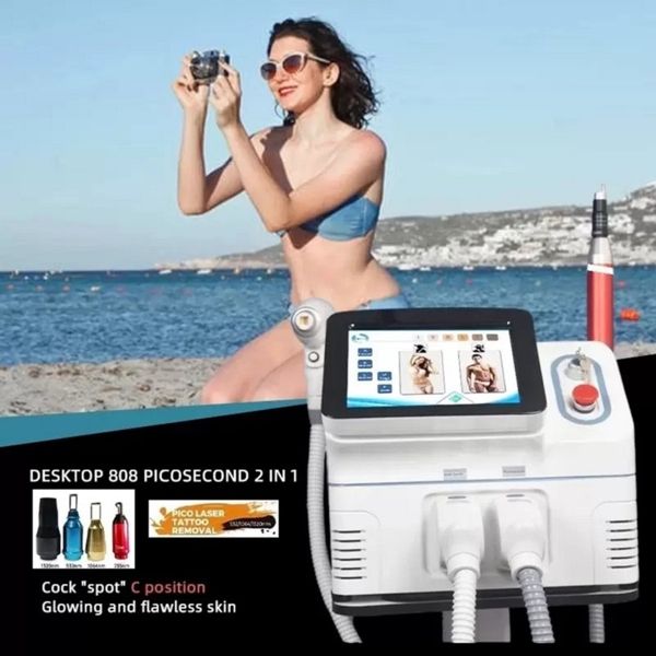 

ce approved 2 in 1 laser 755/808/1064 nm laser hair removal and nd yag beauty machine, Black