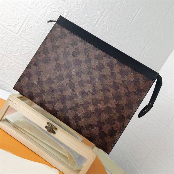 

luxury designers monograms clutch bags men and women handbags lady classic large capacity brown purses business pouch wash bag 2023