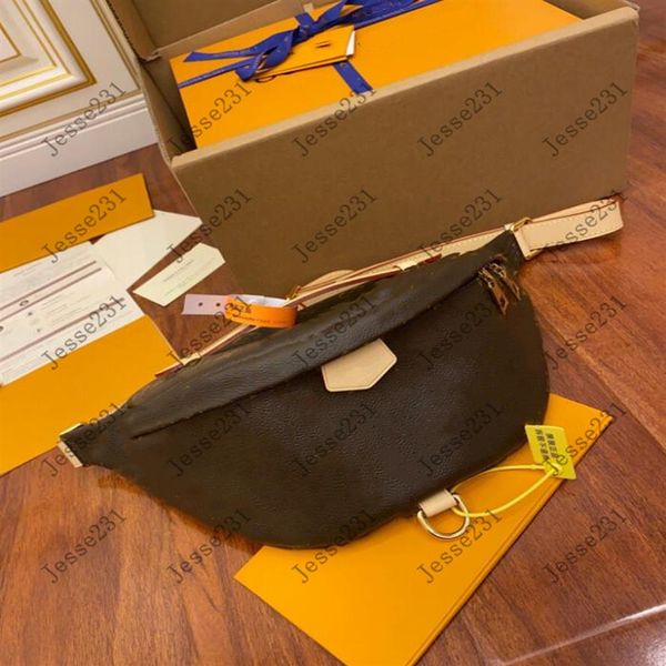 

classic fashion designer bags leather waist bags purse crossbody bag men women cross body handbag bumbag chest bag brown bum bag f291t