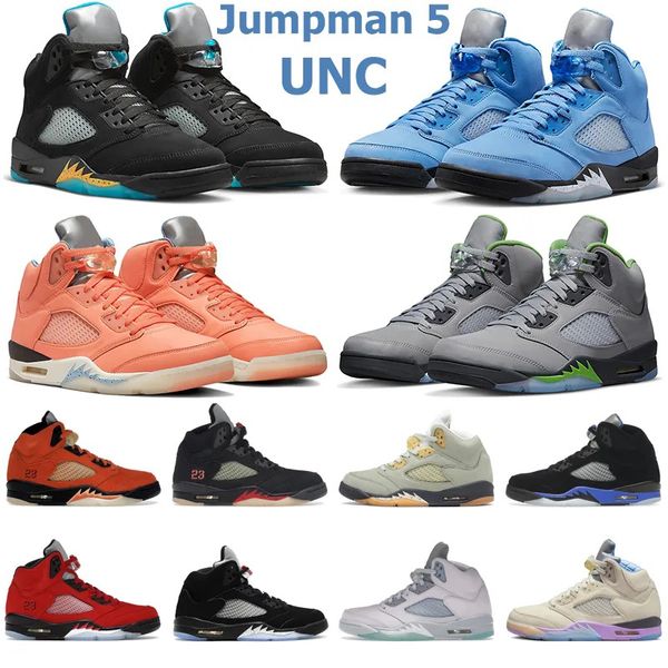 

jumpman 5 5s men basketball shoes sail aqua unc university racer blue crimson bliss green bean raging bull dark concord jade horizon mens tr