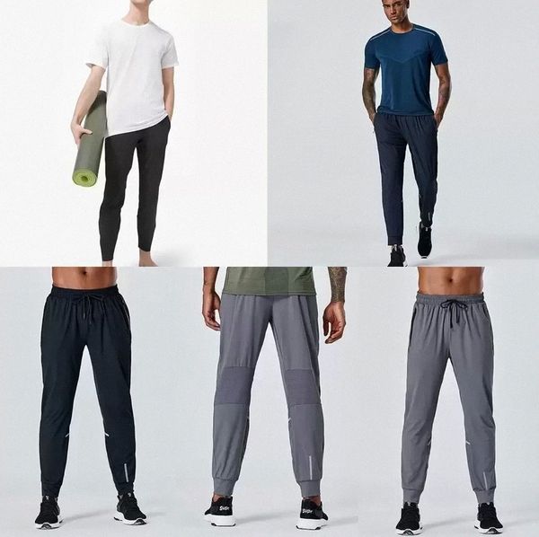 

2023 designer long pants men sport running align yoga outdoor gym pockets slim fit sweatpants pant jogger trousers mens casual elastic waist, Black
