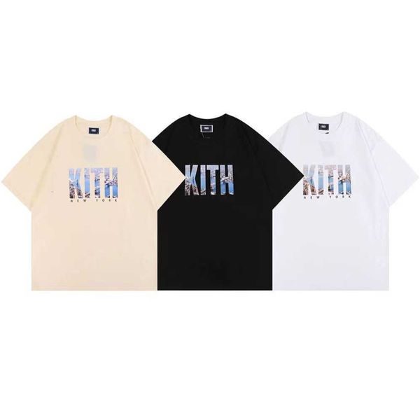 

kith summer luxury designer t shirts men t shirt mens short sleeved design brand fashion casual loose tees us size s-xl, White;black