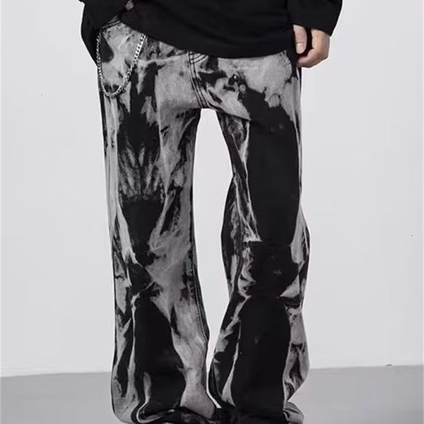 

men's pants vintage jeans for men in spring and autumn straight loose wide leg korean style versatile handsome casual 230403, Black