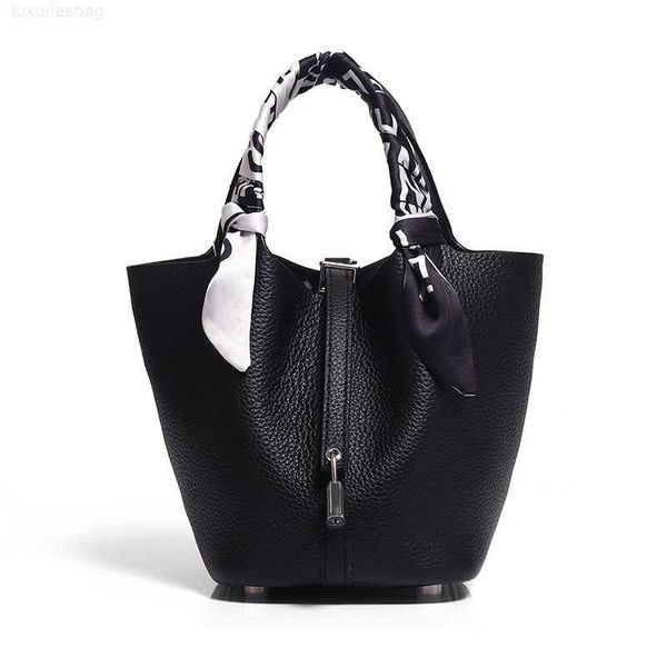 

designer luxury bag h family vegetable basket children tc layer cow leather bucket senior portable women's bride's wedding bagocb1