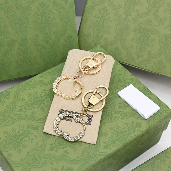 

multi style letter keychain fashion flash diamond pearl elegant style handbag backpack pendant accessories for men and women, Silver