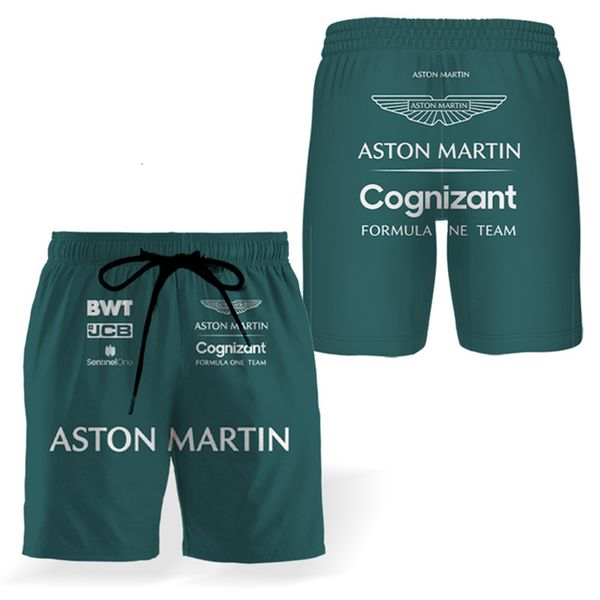 

mens shorts team aston martin summer formula one racing driver alonso design beach sports 230403, White;black