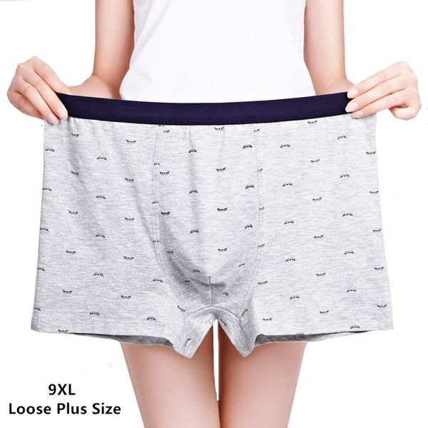 

underpants large size boxing men's cotton men's underwear large breathable underwear men's printed raised pocket underwear me, Black;white