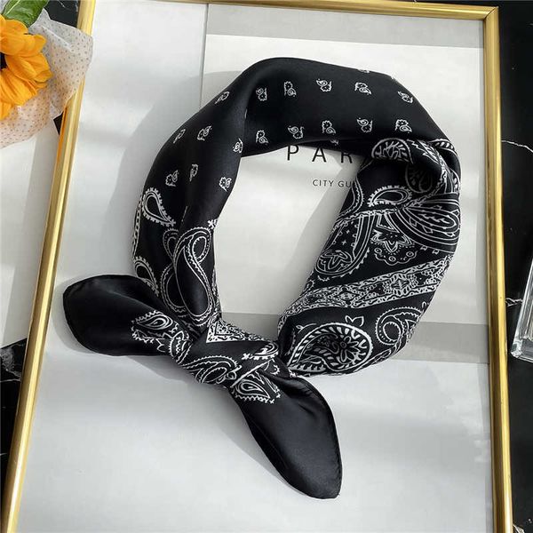 

sarongs 2022 fashion paisley silk square scarf women hijab headband soft handkerchief female bandana shawl lady wrap neck foulard turban p23, Blue;gray