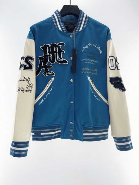 

Cotton designer jackets bomber mens windbreaker varsity Mens Baseball Hip Hop Harajuku Letter Patchwork Leather tianma embroidery Streetwear Men Unisex Coats, Extra shipping postage/no ship