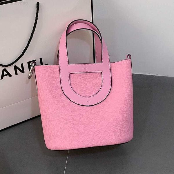 

designer luxury layer cowhide pig nose vegetable basket bucket women's genuine crossbody bag soft leather tote picotin