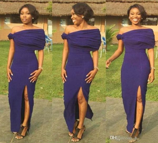 

south african long evening dresses sheath off shoulder pleats side split maid of honor gowns prom dress 20184283261, Black;red