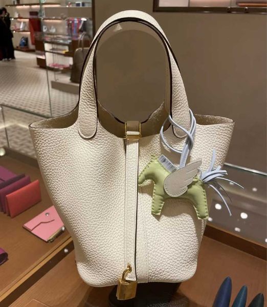 

designer luxury bag style vegetable basket bucket lychee grain layer cow leather hand advanced feeling commuter bag8esde5tq picotin