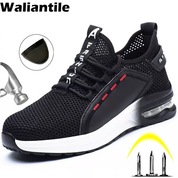 

safety shoes clean summer breathable work shoes suitable for men women perforated safety shoes men's steel toe caps non removable sport, Black;brown