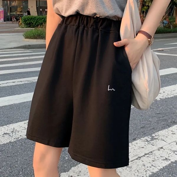 

womens shorts summer women fivepoint pants sweet casual harajuku cotton sports loose thin wideleg pattern printing elastic girls 230404, White;black