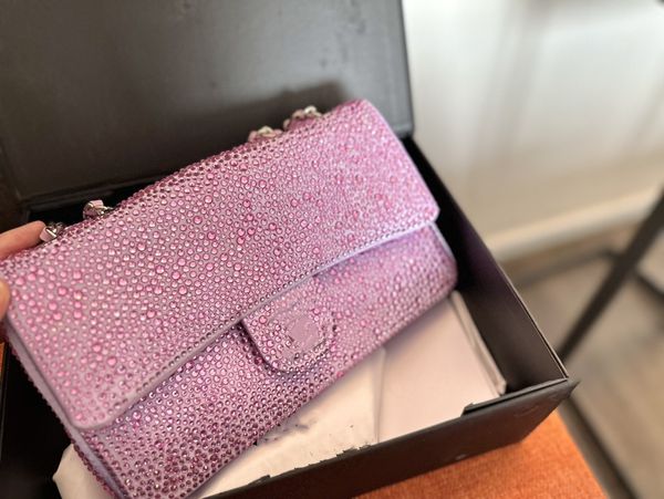 

european station new women's bag diamond explosive flash diamond chain celebrity dinner small fragrance one shoulder diagonal straddle