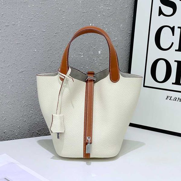 

designer luxury bag vegetable version first layer cowhide basket women's leather bucket mother bagtfi0yowc picotin