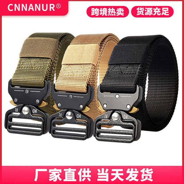 

suspenders 3.8cm outdoor tactical alloy buckle nylon men's canvas belt, Black;brown