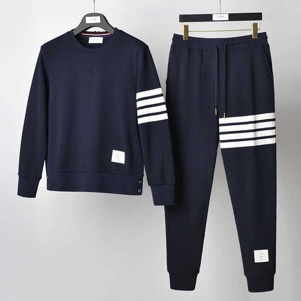 

fashion brand popular one pair with cool two piece set in spring autumn tb toilet pants casual sportswear for men women, Black;brown