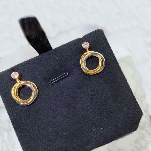 

luxury earrings 18k gold plating fashion stud brand for women&girls valentine wedding jewelry, Golden;silver