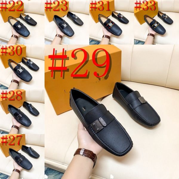 

l9/23model italian men shoes casual luxury brand 2023 summer mens loafers genuine leather moccasins breathable slip on boat shoes, Black
