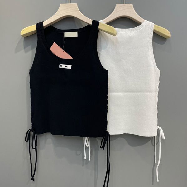 

329 2023 summer brand same style sweater sleeveless white black crew neck pullover fashion womens clothes womens lixuan8