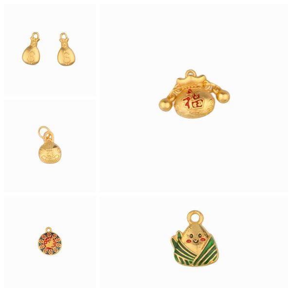 

50pcs creative money bag charms jewelry making transfer lucky pendants beads, Bronze;silver